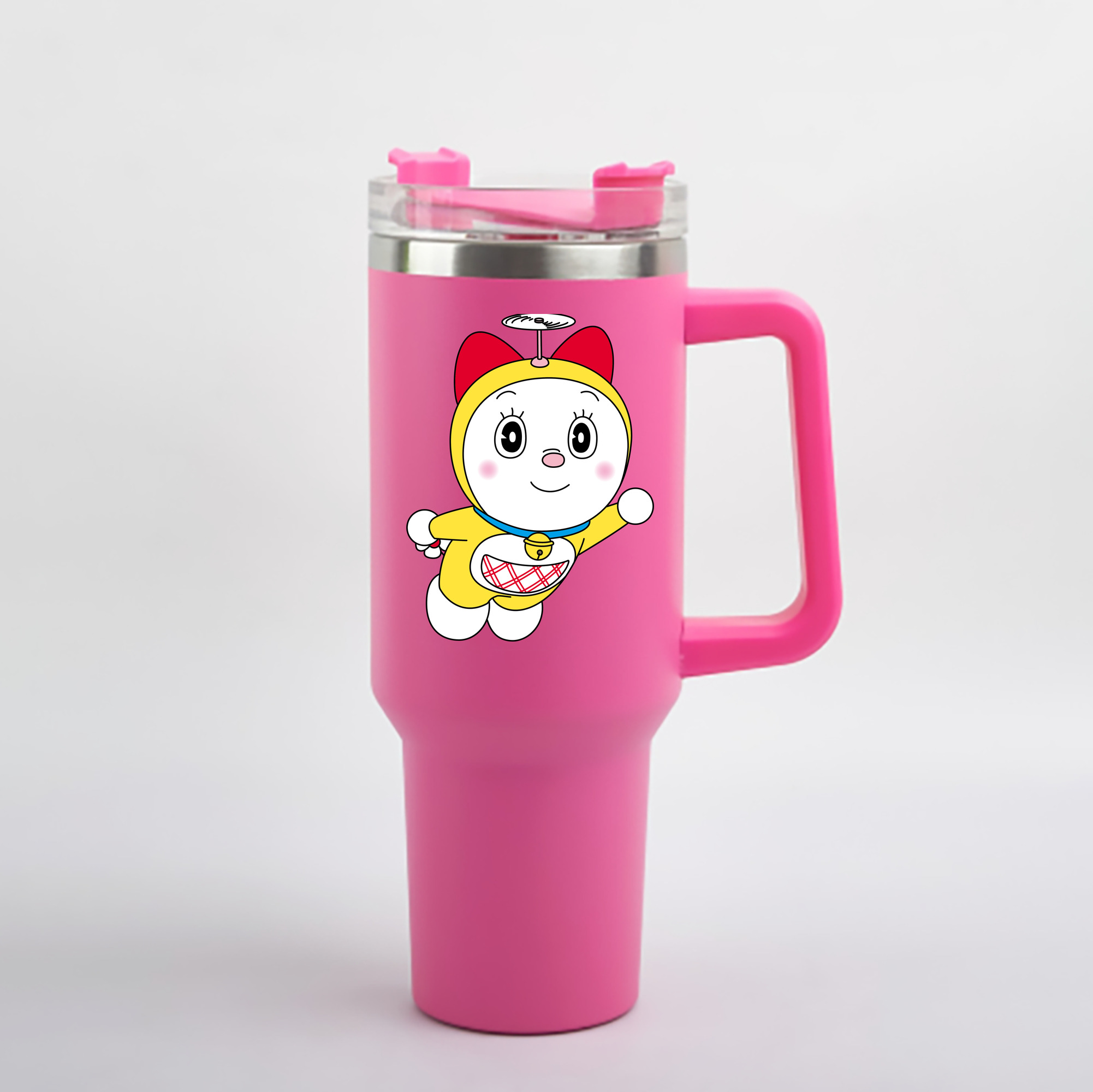 （画像用） ドラえもん ドラミ Doraemon Dorami 1200mL車用タンブラー - クリスタルステッカー（プラスチックストロー付き）